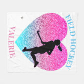Girls Field Hockey Fleece Blanket (Vorderseite (Horizontal))