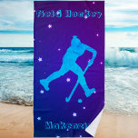 Girls Field Hockey Personalisiert Strandtuch<br><div class="desc">Girls Field Hockey Personalisiertes Design beladen mit Sternen! Alles,  was Sie tun müssen,  ist den Namen Ihres Hockey Superstar auf dem Feld hinzuzufügen!</div>