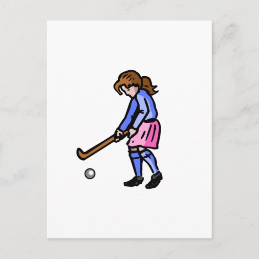 Girls Field Hockey Postkarte (Vorderseite)