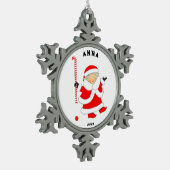 Girls Field Hockey Schneeflocken Zinn-Ornament (Links)