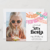 Girl's Fiesta Foto Geburtstagseinladung Einladung (Vorderseite)