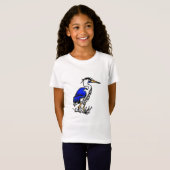 Girls' Fine Jersey T - Shirt - Cartoon Blue Heron (Vorne ganz)