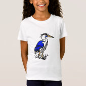 Girls' Fine Jersey T - Shirt - Cartoon Blue Heron (Vorderseite)
