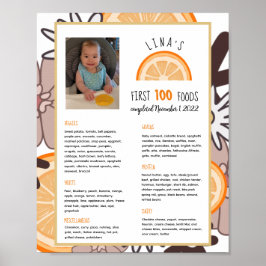Girls First 100 Foods Baby Weaning Poster