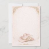 Girl's First 1st Rodeo Pink Bow Birthday Einladung (Rückseite)