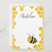 Girls First Bee Day Birthday Time Kapselkarten Einladung (Vorderseite)