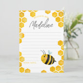 Girls First Bee Day Birthday Time Kapselkarten Einladung (Stehend Vorderseite)