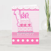 Girls First Birthday Karte (Vorderseite)