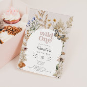 Girl's First Birthday Wild One Wildflower Einladung