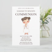 Girls First Communion Christlich Einladung (Stehend Vorderseite)
