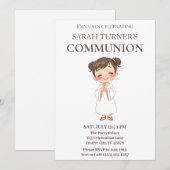 Girls First Communion Christlich Einladung (Vorne/Hinten)