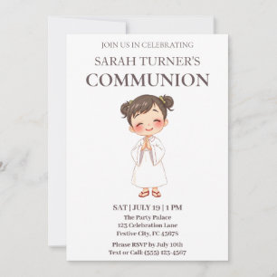 Girls First Communion Christlich Einladung