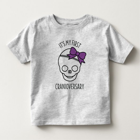 Girls First Cranioversary Skull mit Bow Kleinkind T-shirt (Vorderseite)