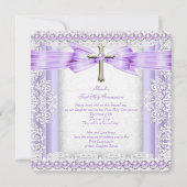 Girls First Heilige Kommune Cross Hübsch Lavender  Einladung (Vorderseite)