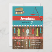 Girls Fishing Kindergeburtstag Party Einladung (Vorderseite)