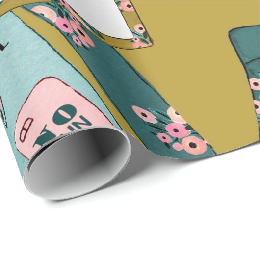 Girls Fitness Pattern Geschenkpapier (Rolleneckpunkt)