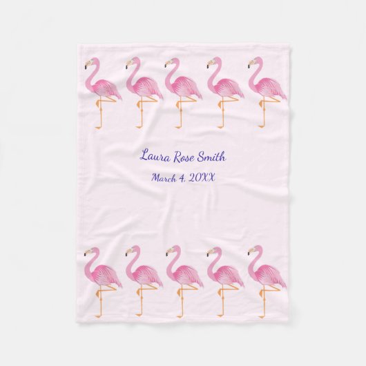 Girls flamingos Fleece Blanket (Vorderseite)