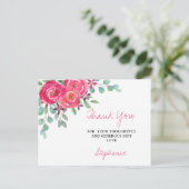 Girl's Floral Baby Shower Danke Postcard Postkarte (Stehend Vorderseite)