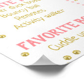 Girl's Floral Bunny 1. Geburtstag Milestone Poster (Ecke)