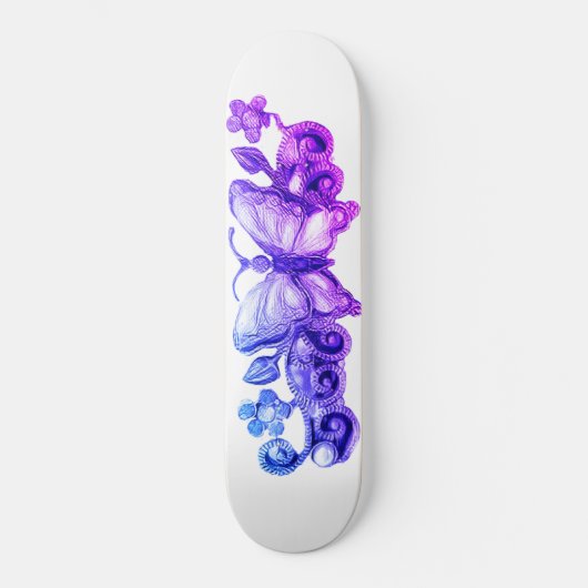 Girls Floral Butterfly Skateboard (Vorderseite)
