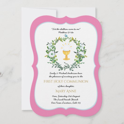 Girls Floral Einladung (Vorderseite)