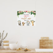 Girls Floral Foliage Safari Geburtstag Willkommen Poster (Küche)