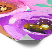 Girls Floral Gold Glitzer Unicorn FOTO Banner Poster (Ecke)