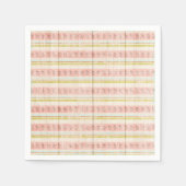 Girl's Floral Pink Stripe Hütte Chic Tea Party Serviette (Vorderseite)