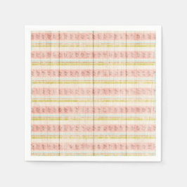 Girl's Floral Pink Stripe Hütte Chic Tea Party Serviette