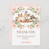 Girls Floral Woodland Kinderdusche Danke Karte (Vorne/Hinten)