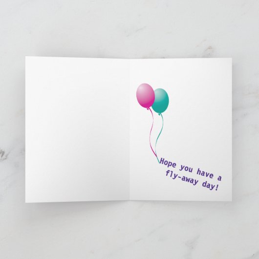 Girls' Fly-Away Balloon Bundle Happy Birthday Karte (Innenseite)