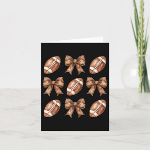 Girls Football Coquette Bow Football Mama Game Day Karte