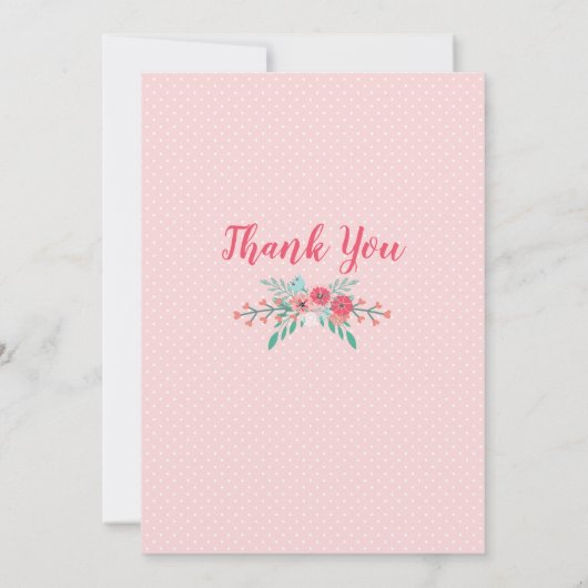 Girls Foto Floral Wreath Baby Ankunft Vielen Dank Ankündigung (Rückseite)