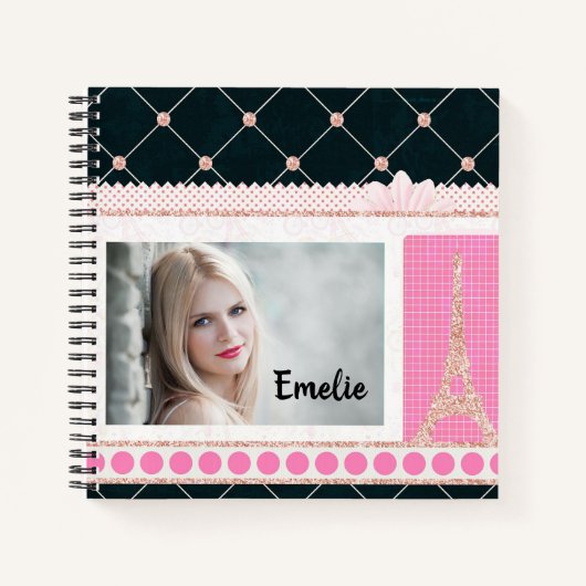 Girl's Foto Spiral Notebook Notizblock (Vorderseite)