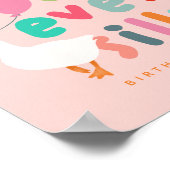 Girls Four Ever Silly Goose 4th Birthday Welcome Poster (Ecke)