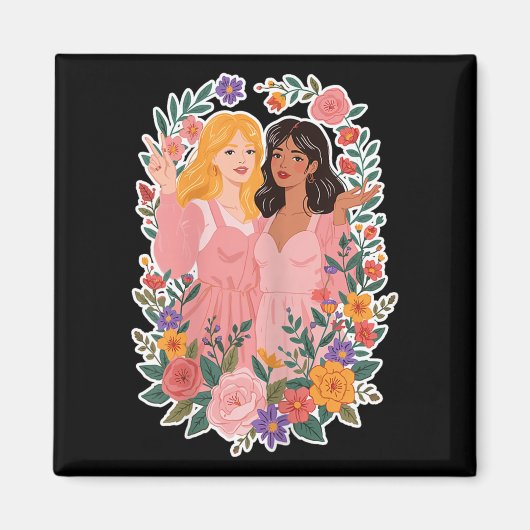 Girls Friendship Bloom Ies Sisterhood Together Lau Magnet (Vorne)