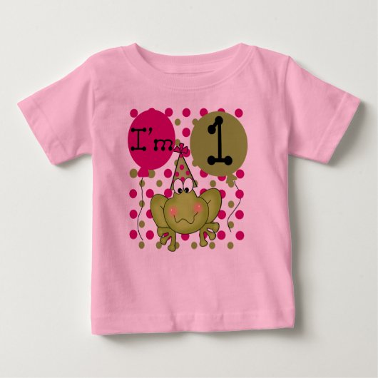 Girls Frog erster Geburtstag Baby T-shirt (Vorderseite)