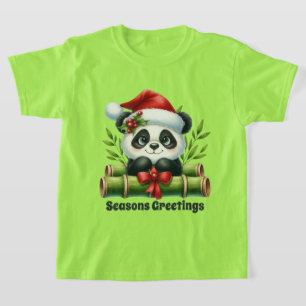 Girls Frohe Festtage Panda Bären hinzufügen T-Shirt