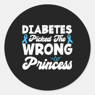 Girls Fun Diabetes hat die falsche Prinzessin T1d Runder Aufkleber