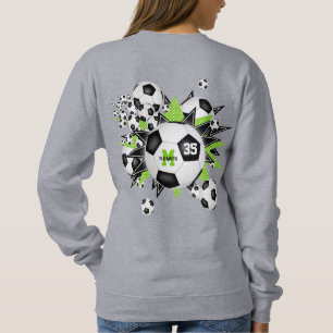 Girls Fußball Blowout schwarze, leuchtende grüne S Sweatshirt