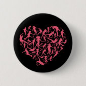 Girls Fußball Herz - Frauen Spieler Button (Vorderseite)