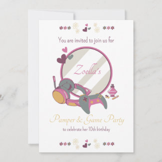 Girls Game and Pamper Party Einladung