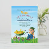 Girl's Garening Party Einladung (Stehend Vorderseite)