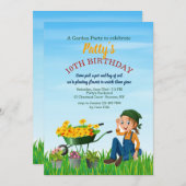 Girl's Garening Party Einladung (Vorne/Hinten)