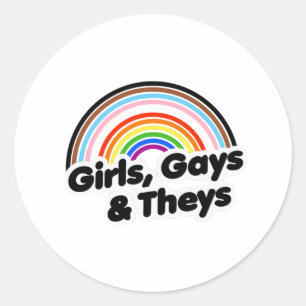 Girls Gays und Theys Runder Aufkleber