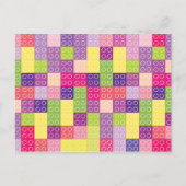 Girl's Gebäude Bricks Blocks Geburtstag Vielen Dan Postkarte (Vorderseite)