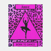 Girls "Geboren zu tanzen" Tierdruckleder Fleecedecke (Vorderseite)