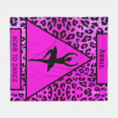 Girls "Geboren zu tanzen" Tierdruckleder Fleecedecke (Vorderseite (Horizontal))