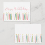 Girls Geburtstag Tag Mitteilungskarte (Vorne/Hinten)