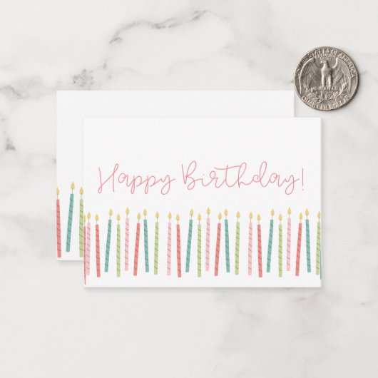 Girls Geburtstag Tag Mitteilungskarte (Vorderseite/Rückseite Beispiel)